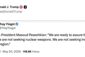 ترامپ سخنان پزشکیان را بازنشر کرد