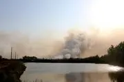 تالاب انزلی باز هم شعله ور شد