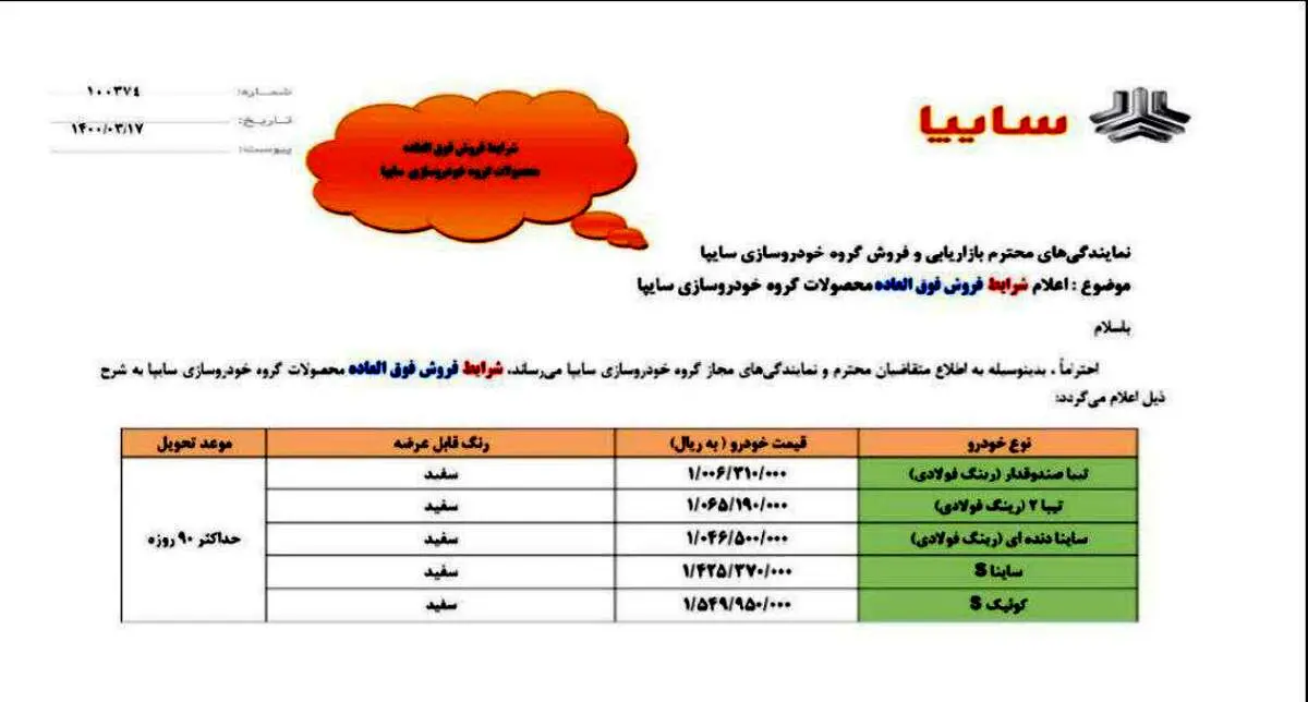 آغاز فروش فوری 5 محصول سایپا از فردا +جزئیات