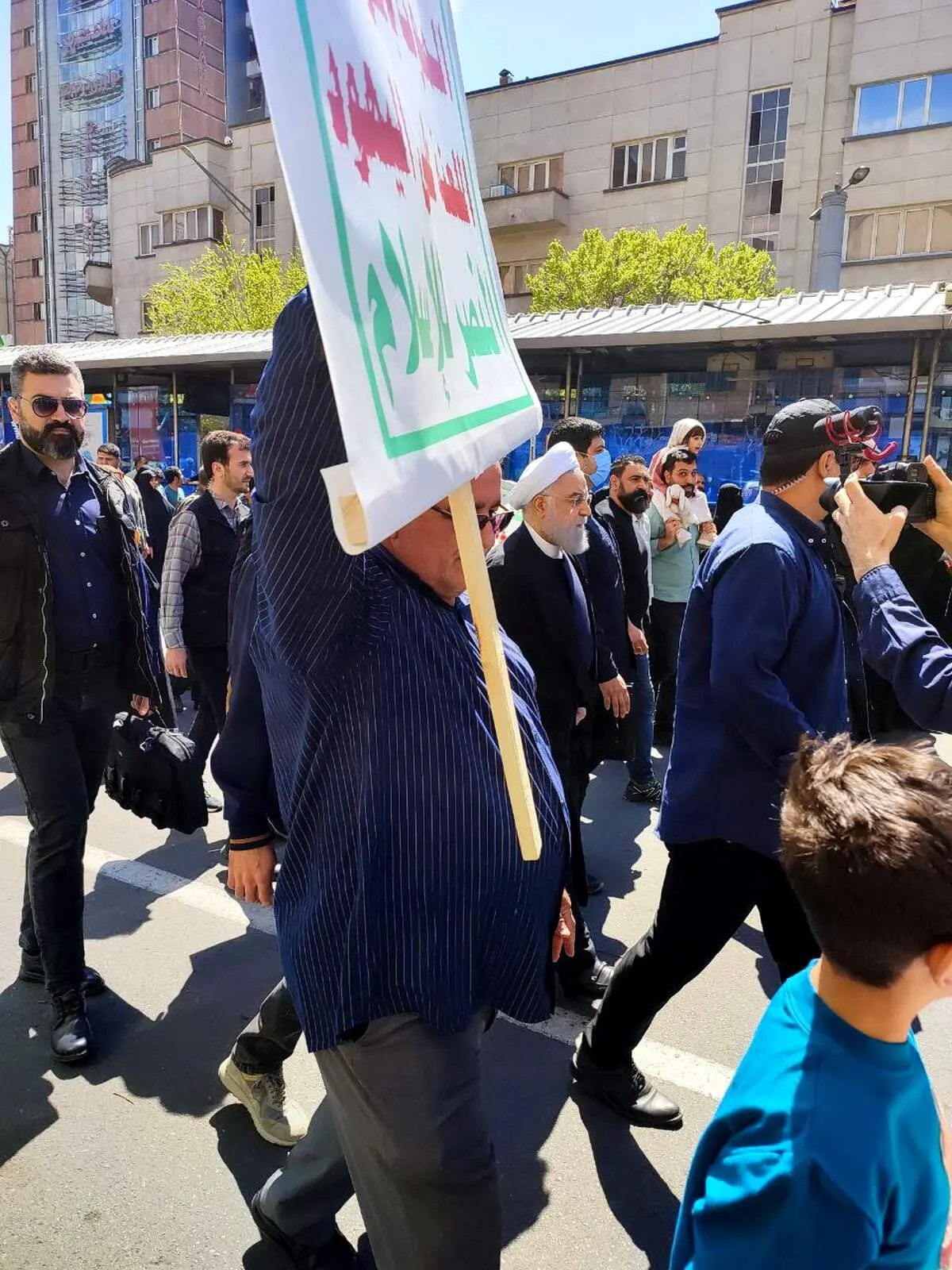 حضور دکتر روحانی در راهپیمایی روز جهانی قدس 