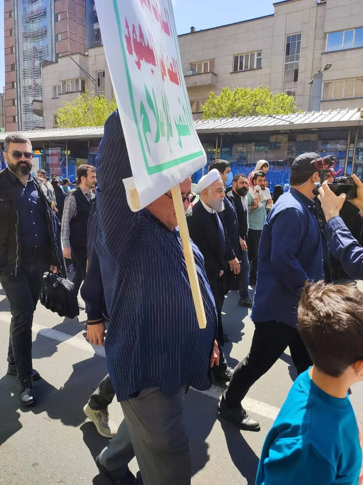 حضور دکتر روحانی در راهپیمایی روز جهانی قدس 