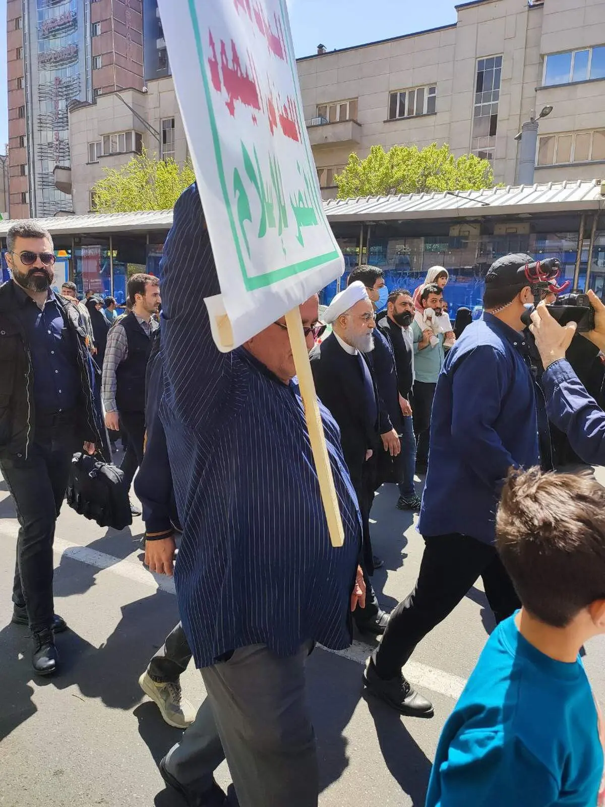 حضور دکتر روحانی در راهپیمایی روز جهانی قدس 