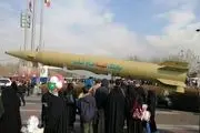 نمایش موشک دارای قابلیت شلیک به سمت سرزمین‌های اشغالی