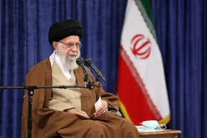 عکس از یک تابلو خاص در محل سخنرانی رهبری + ببینید