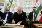 دست نوشته قالیباف در دفتر یادبود عتبه حسینی در کربلا 