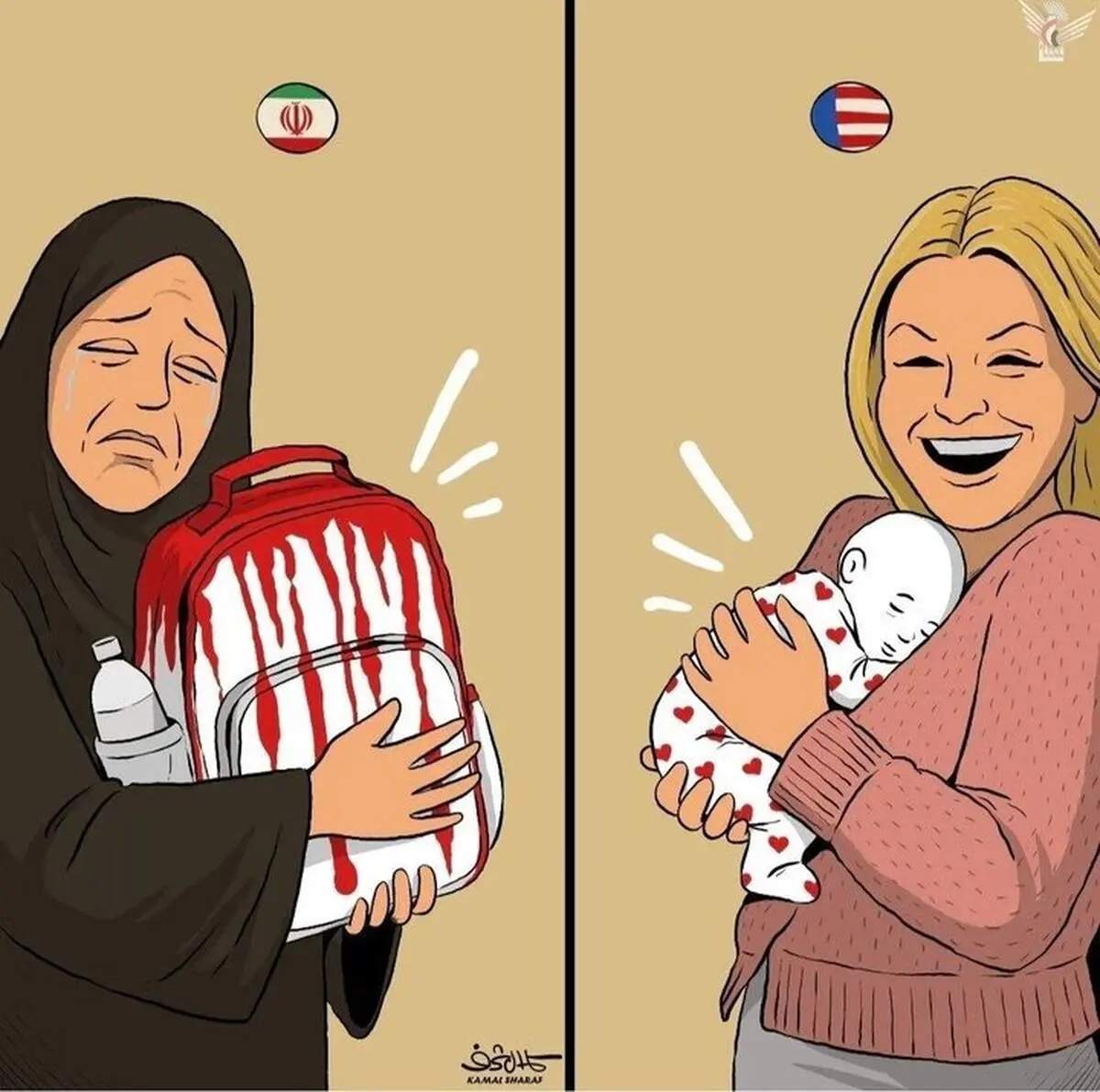 کاریکاتور جنجالی در واکنش به تولد فرزند سخنگوی کاخ سفید + عکس 