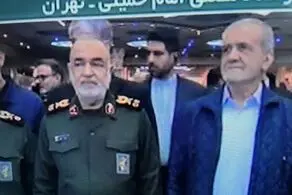 حضور پزشکیان در مراسم سالگرد شهید سلیمانی
