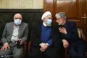 ادای احترام حداد عادل به حسن روحانی+عکس 