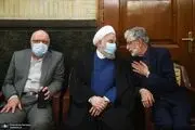 ادای احترام حداد عادل به حسن روحانی+عکس 