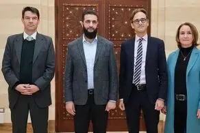  دیدار هیات عربستانی با الجولانی در کاخ الشعب دمشق 