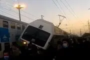 خارج شدن وحشتناک متروی خط کرج - تهران از ریل!+فیلم