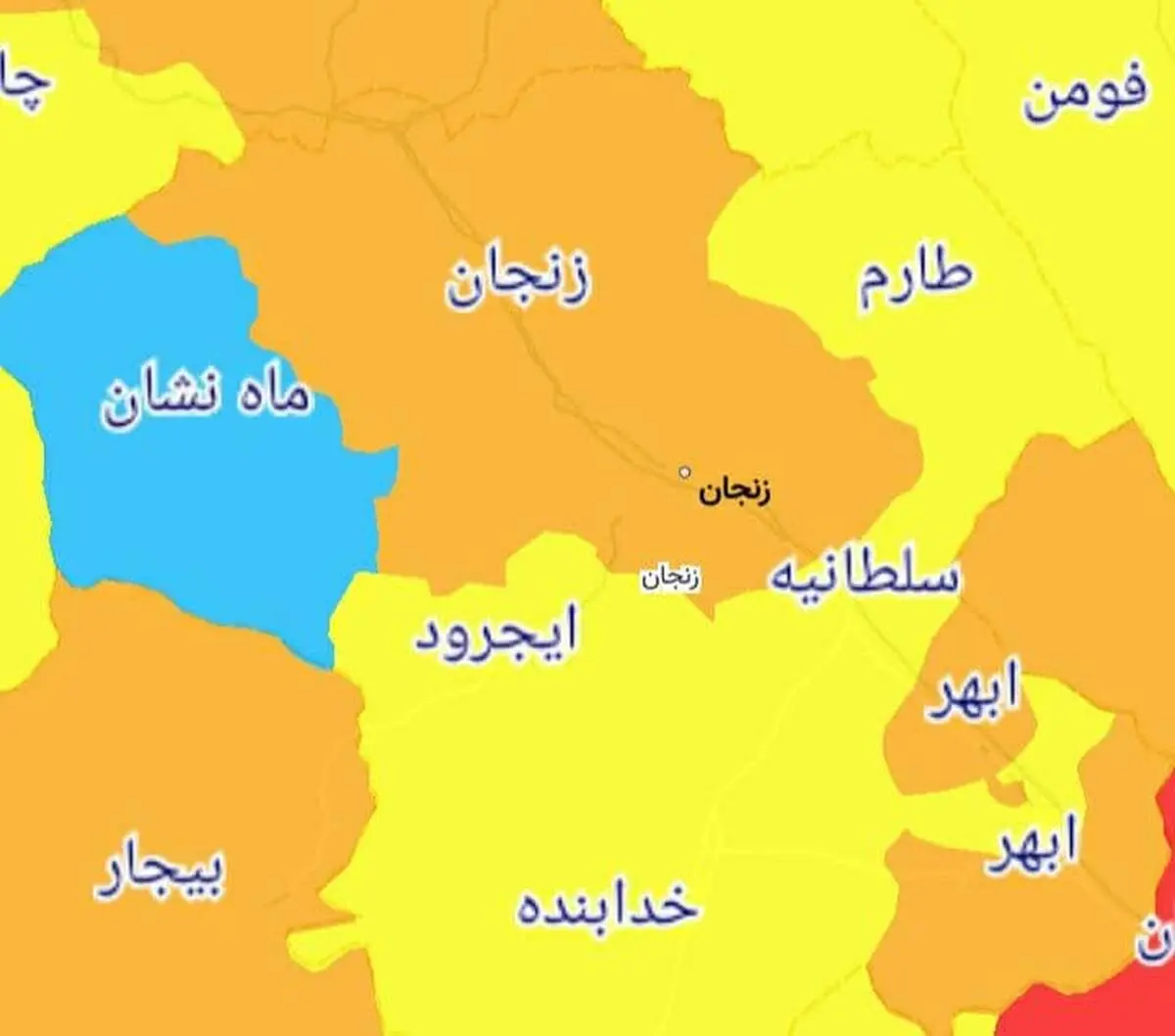 پاک ترین شهرستان استان زنجان از لحاظ کرونا تا 14 فروردین 1400