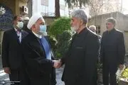 روحانی در مراسم چهلم همسر شهید مطهری+عکس