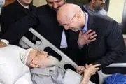 عیادت رییس مجلس از آیت‌الله نوری همدانی 