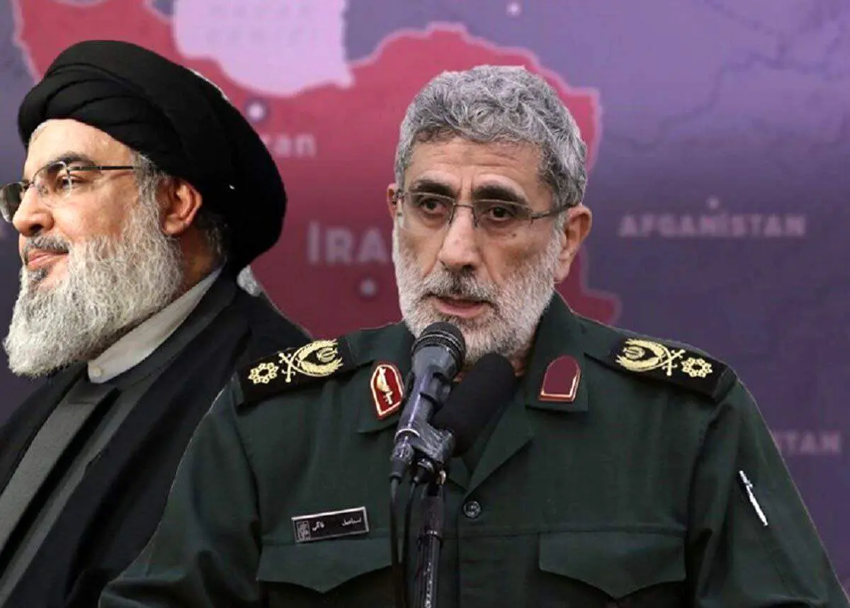عکس هایی از سردار قاآنی درحال میزبانی از مهمانان مراسم مادر سیدحسن نصرالله