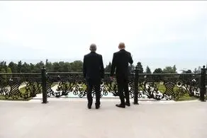 دیدار پزشکیان و علی‌اف با چشم اندازی از ساحل خزر 