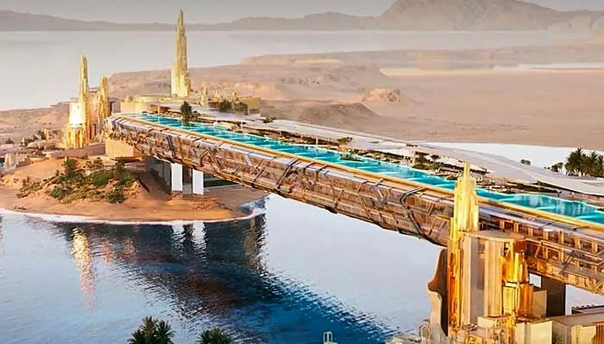 بن سلمان ساخت بزرگترین استخر معلق جهان را آغاز کرد + ببینید