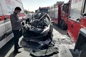 تصادف شدید در بزرگراه یاسینی