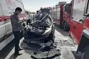 تصادف خودرو میلیاردی در هنگام کورس با 206+فیلم