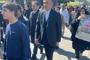 حضور رییس‌ سازمان انرژی اتمی در راهپیمایی روز قدس در مشهد 