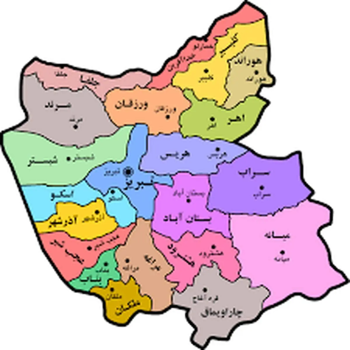 شهرها و شهرستانهای استان آذربایجان شرقی از لحاظ رنگ بندی کرونایی چه رنگی هستند؟