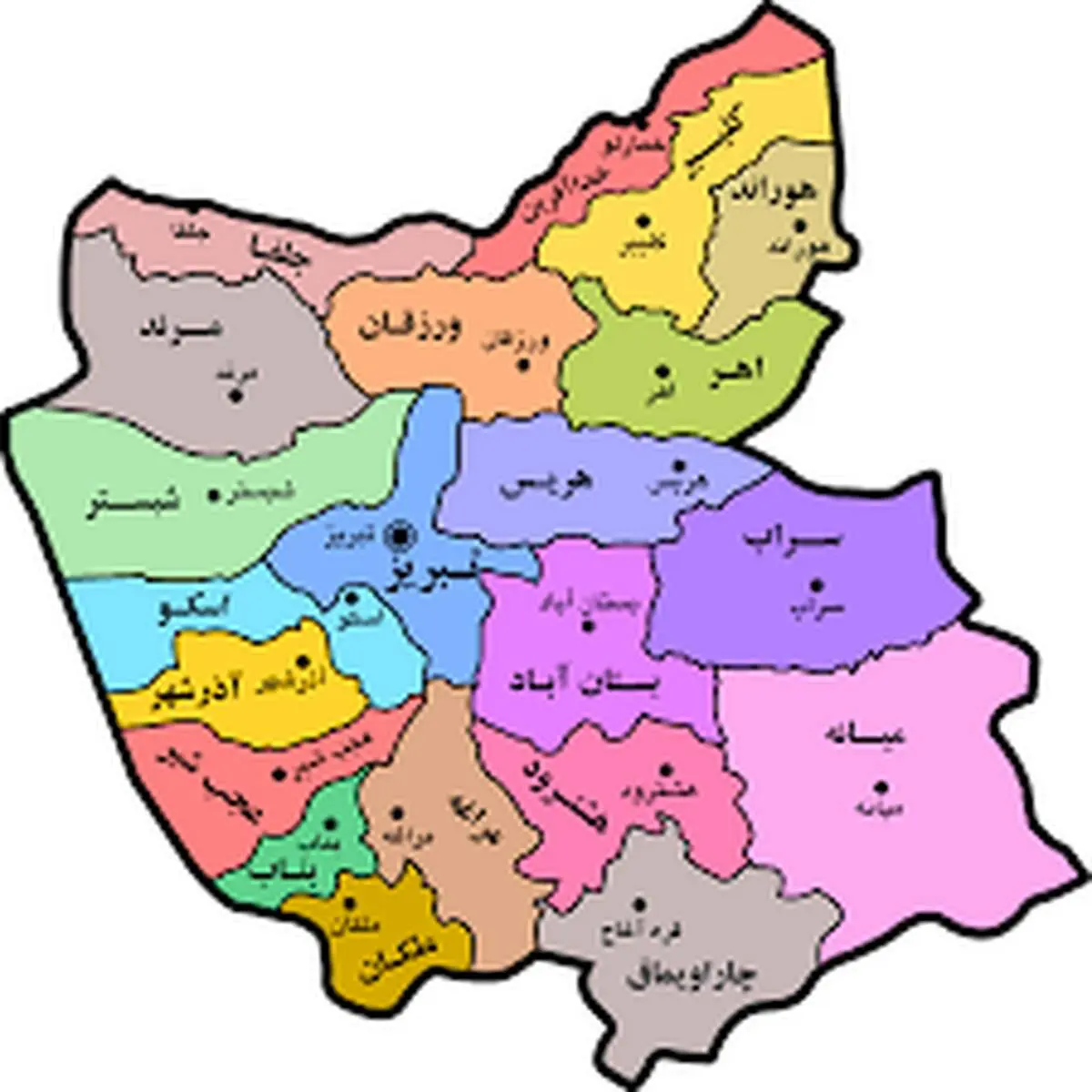 شهرها و شهرستانهای استان آذربایجان شرقی از لحاظ رنگ بندی کرونایی چه رنگی هستند؟