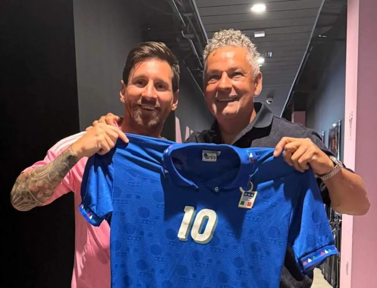 ببینید دیدار لیونل مسی و روبرتو باجو در آمریکا