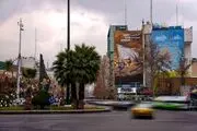 پیام عبری دیوارنگاره میدان فلسطین برای آتش‌ بس غزه + عکس 