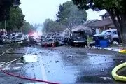 سقوط هواپیما  منجر به آتش سوزی و خسارت به ١۵ خانه شد!