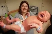 این زن باردار بجای سه قلو یک بچه غول زایید!/ نوزاد بگیم یا هالک!+عکس
