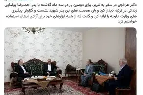 دیدار عراقچی با پدر یک زندانی ایرانی در ترکیه 