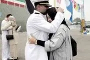 کارکنان ناوگروه ۸۶ ارتش پس از ۸ ماه در آغوش همسرانشان+ببینید