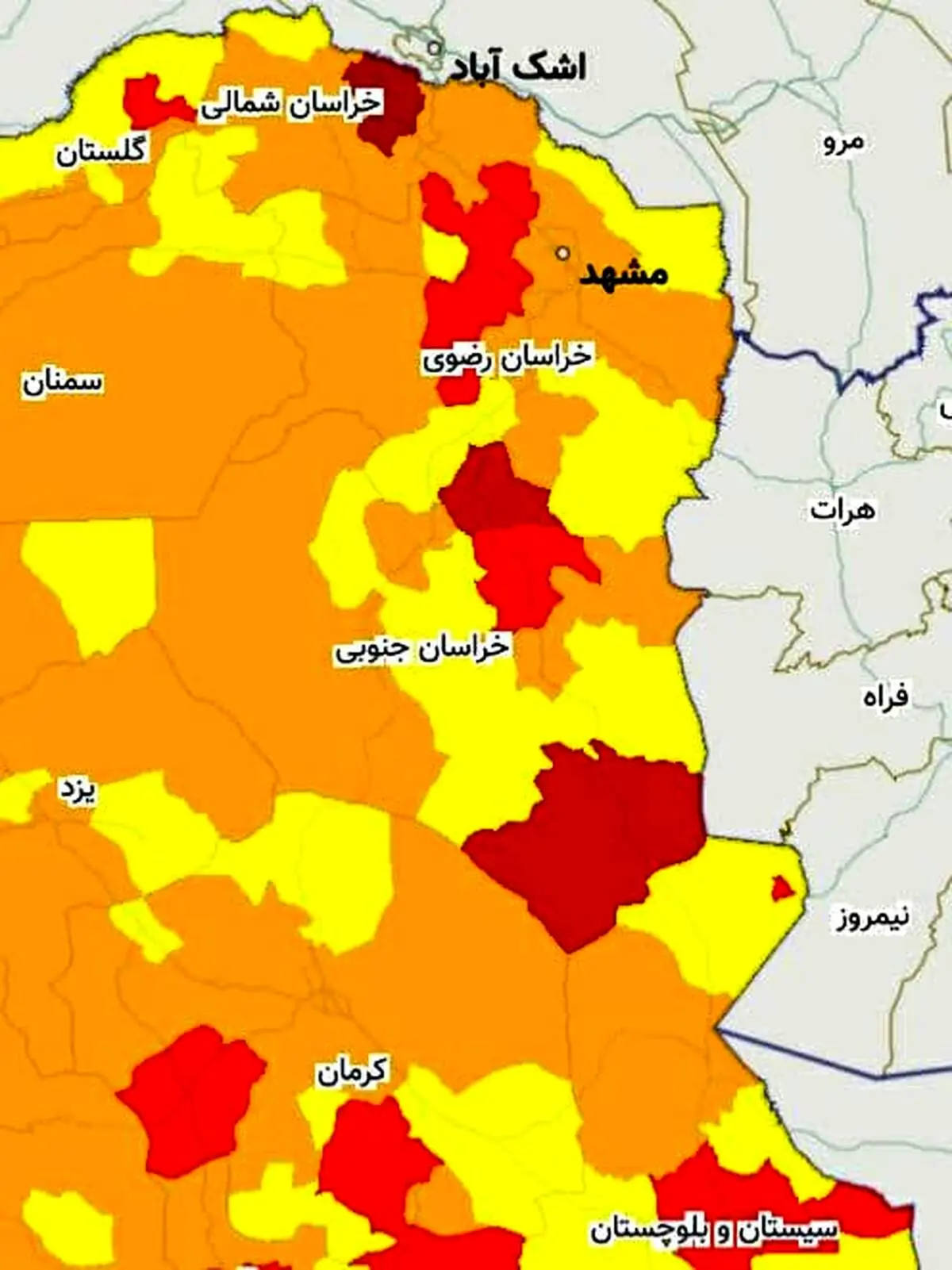 این شهرها در شرق کشور هنوز قرمز کرونایی هستند!