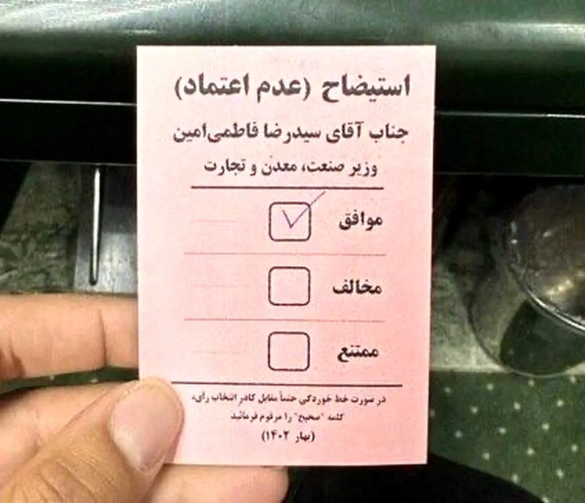این نمایندگان به استیضاح فاطمی امین رای دادند+اسامی