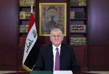 پیام تبریک رئیس‌جمهور عراق به آیت‌الله سید مجتبی خامنه‌ای به مناسبت رهبری ایران