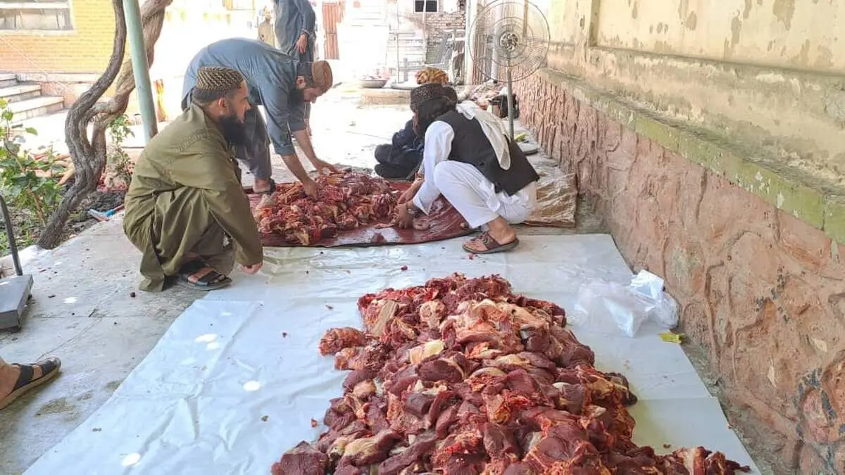 ژنرال مبین گوشت قربانی پخش کرد + عکس