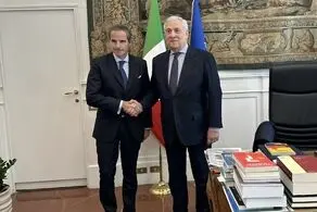 دیدار گروسی با وزیر خارجه ایتالیا پیش از آغاز مذاکرات تهران-واشنگتن در رم 