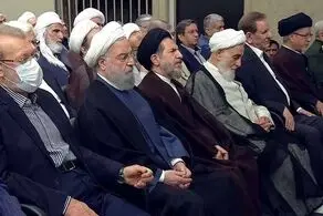 حضور حسن روحانی، علی لاریجانی، ناطق نوری
 و جهانگیری در جلسه کارگزاران نظام 