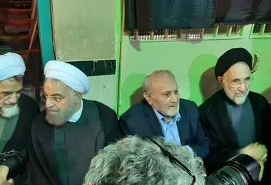 خاتمی و روحانی در مراسم بزرگداشت والده همسر سید حسن خمینی + عکس 