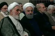 تصویری از هم نشینی حسن روحانی، علی لاریجانی و ناطق نوری + ببینید 