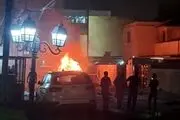 خودروی ائتلاف آمریکایی در بغداد با بمب منفجر شد