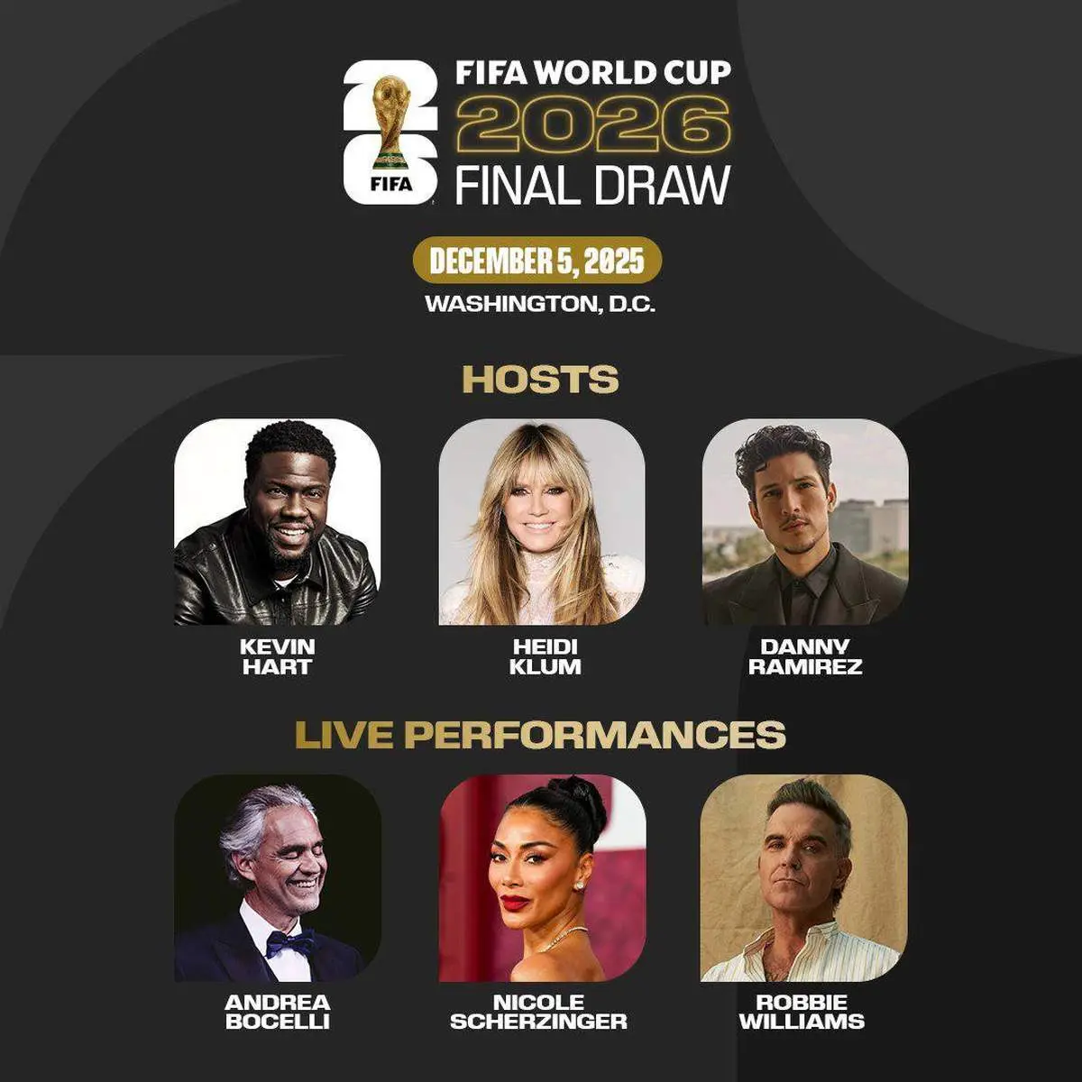 مجریان قرعه‌کشی جام جهانی۲۰۲۶ مشخص شدند