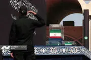 لحظه فرود بالگرد حامل پیکر رهبر شهید در مسجد جمکران + ببینید 