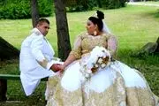 لباس میلیاردی و طلاکاری شده چاق‌ترین عروس دنیا!+عکس