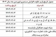 آغاز واریز مابه‌التفاوت حقوق فروردین‌ بازنشستگان طبق این جدول