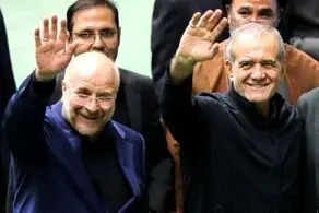 مسعود پزشکیان و قالیباف در سلف غذاخوری مجلس + ببینید 